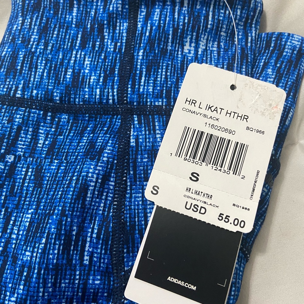COPY - adidas high rise performance tights - blue - small - Picture 2 of 6